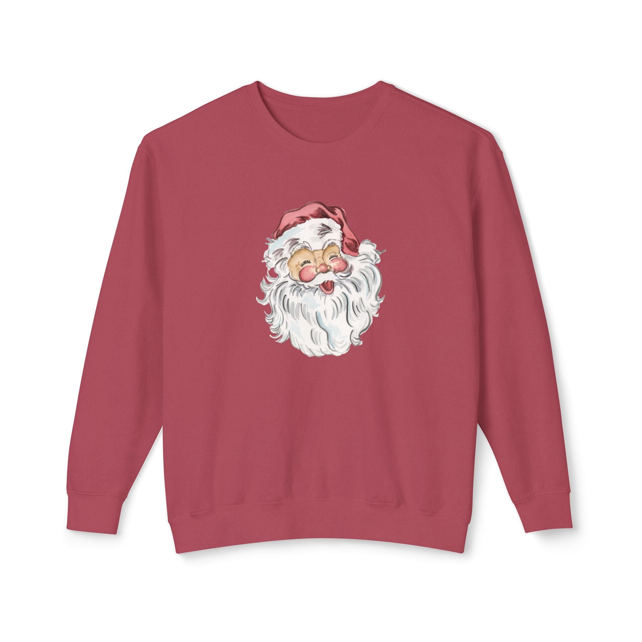 Santa watercolor Lightweight Crewneck Sweatshirt