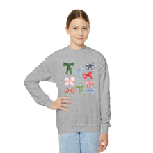 Load image into Gallery viewer, Holiday Bows Youth Crewneck Sweatshirt
