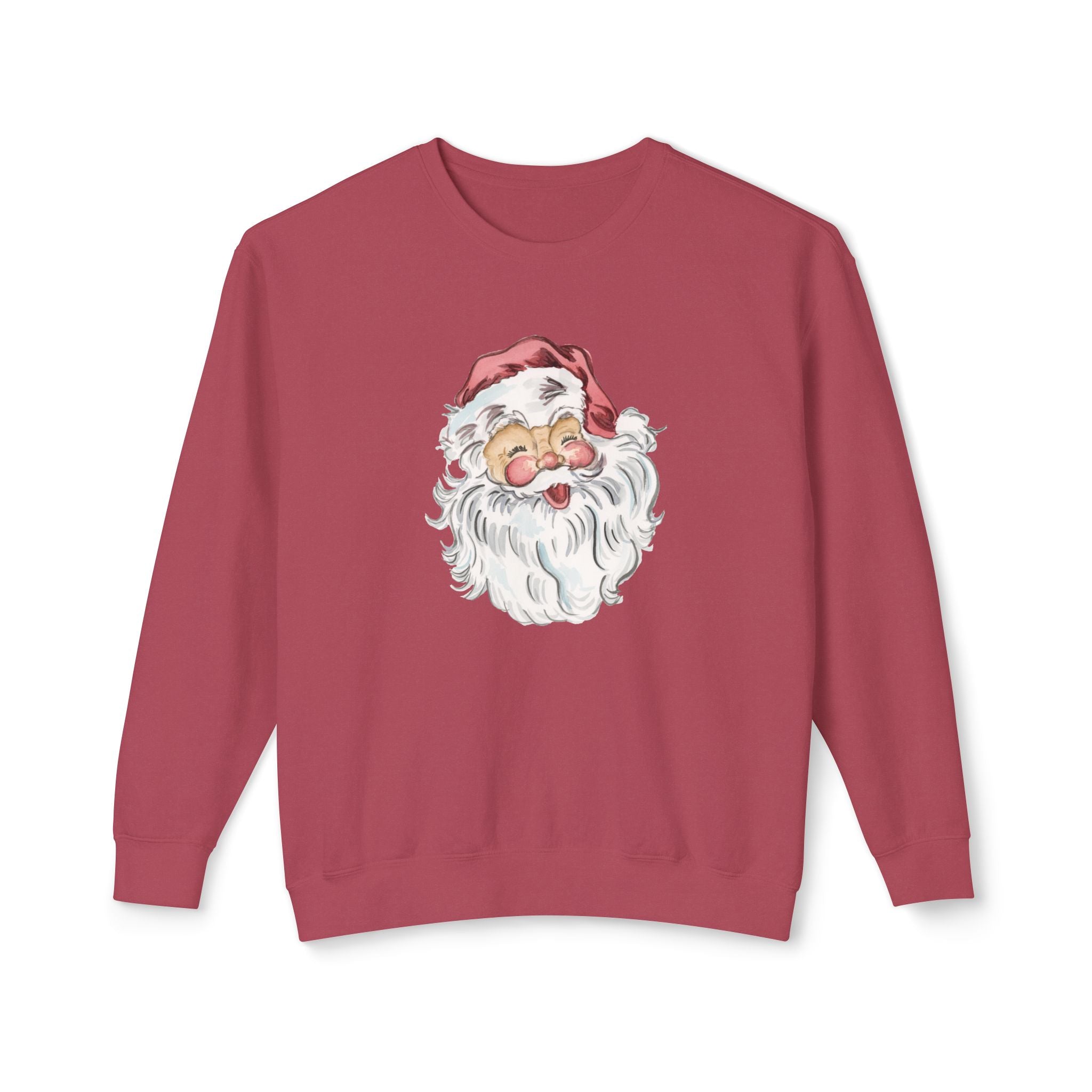 Santa watercolor Lightweight Crewneck Sweatshirt