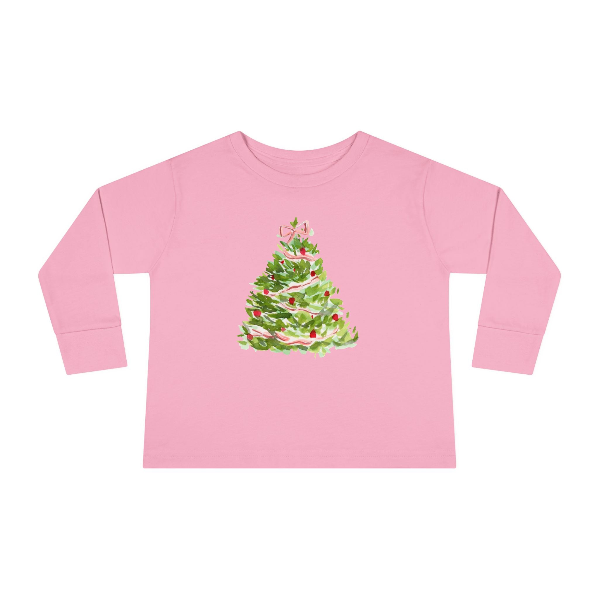 TODDLER Watercolor Christmas Tree Long Sleeve Tee
