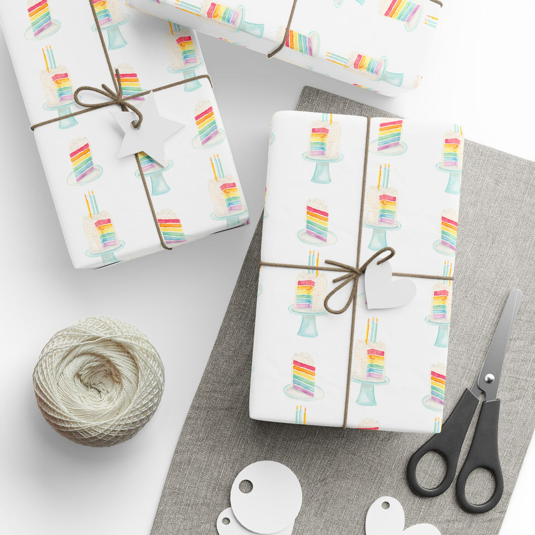 Rainbow Birthday Cake Wrapping Paper Roll