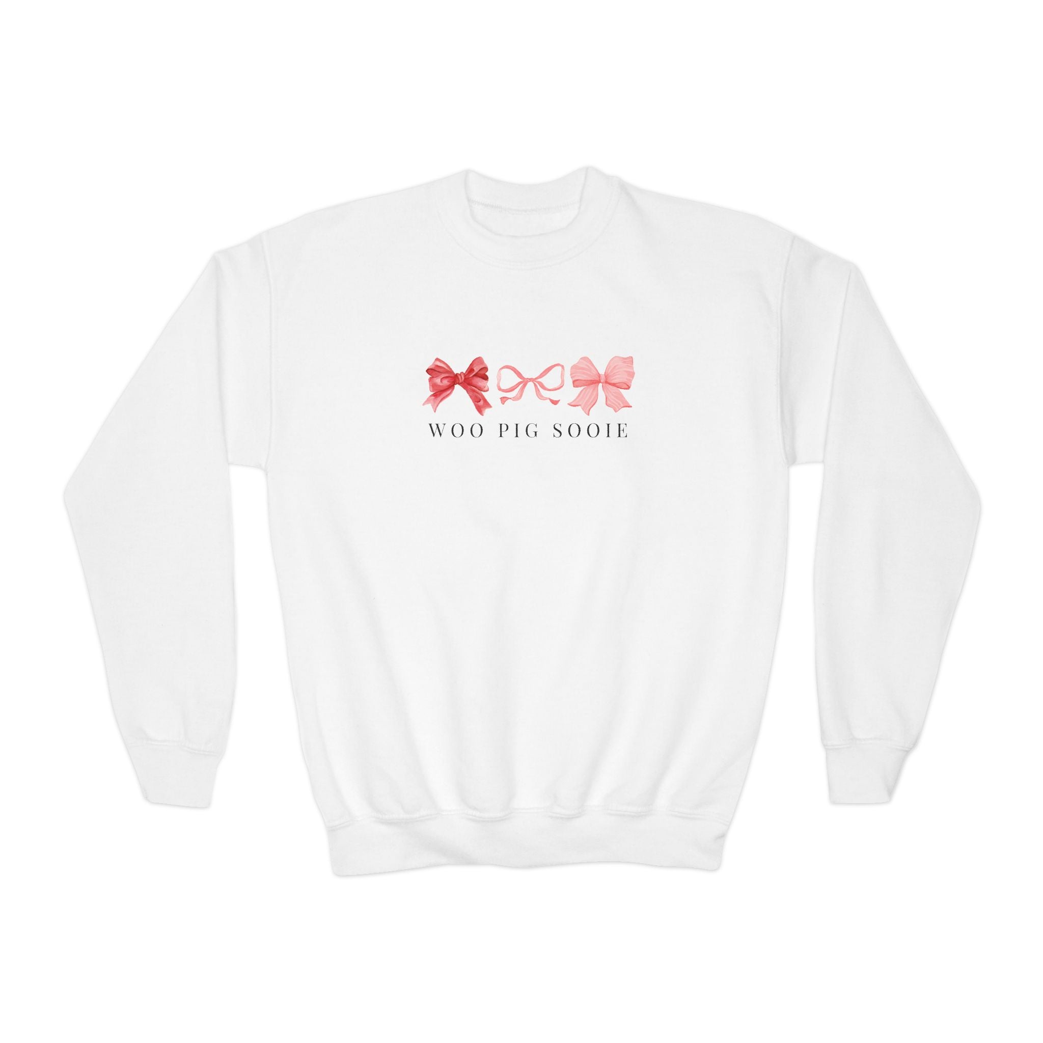 Bows Woo Pig Hogs Youth Crewneck Sweatshirt