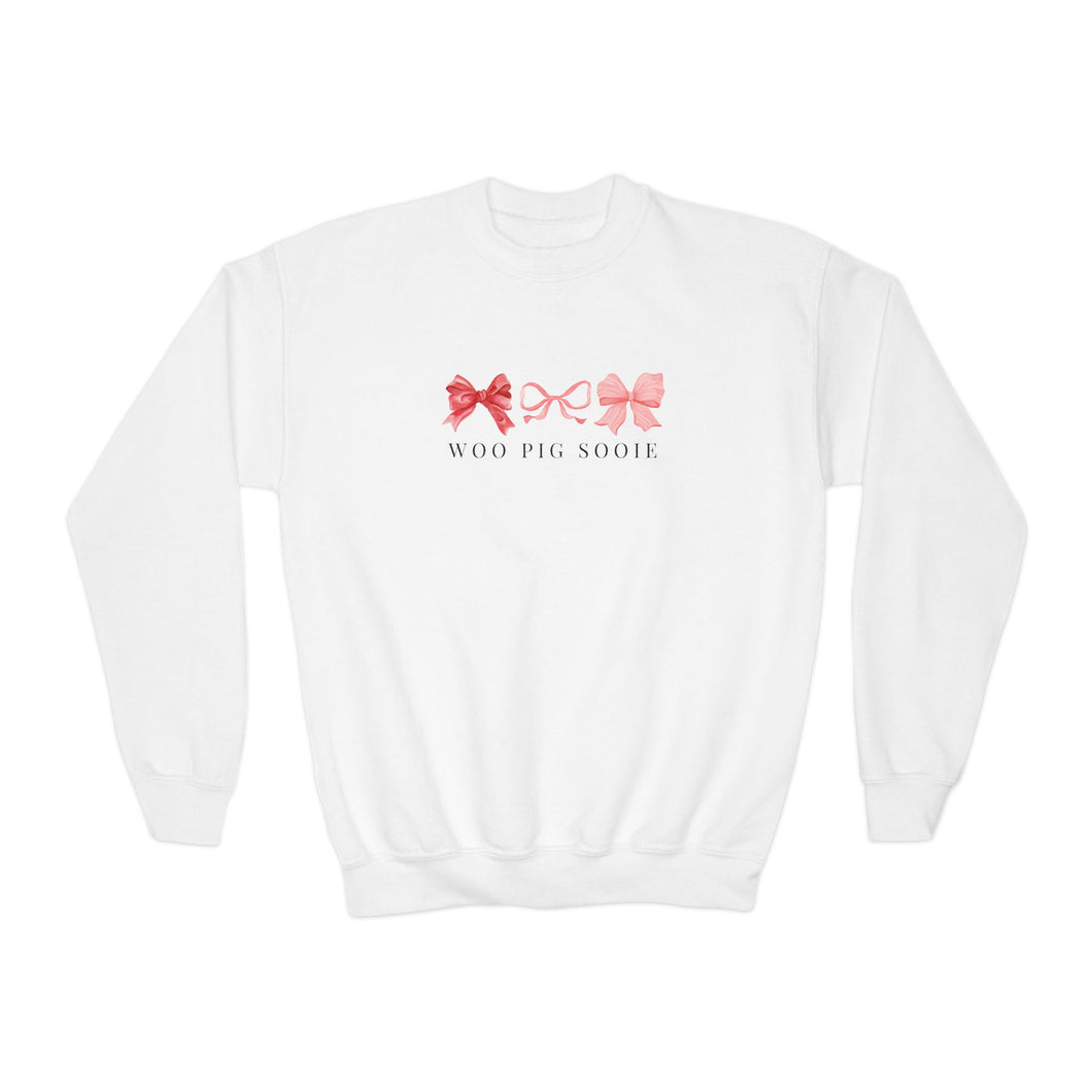 Bows Woo Pig Hogs Youth Crewneck Sweatshirt