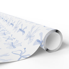 Load image into Gallery viewer, Blue Bow Wrapping Paper Roll
