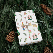 Holiday Nutcracker Snow Globe Wrapping Paper, Christmas Gift Wrap Roll, Festive Holiday Packaging, Wrapping Paper Sheets, Nutcracker Snowman