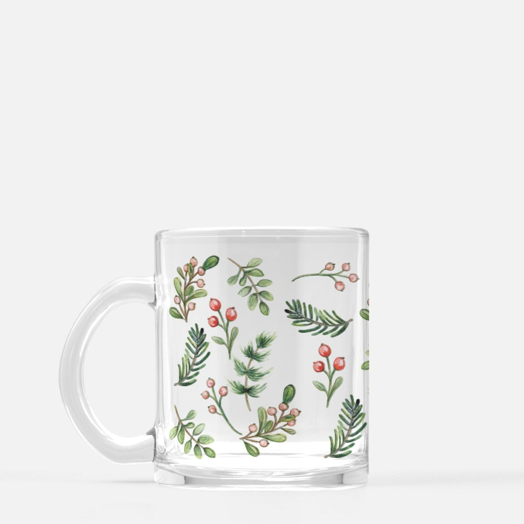 Holiday Foliage 10 oz Glass Mug