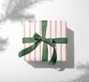 Wrapping Paper Roll, Red Pink Ticking Stripe Gift Wrap for Holidays, Gift Wrapping Supplies, Christmas Wrapping Paper, Gift Packaging Paper,