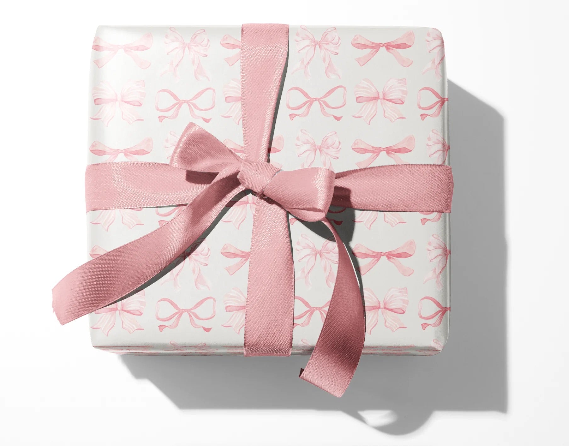 Wrapping Paper, Pink Bow Baby Shower Gift Wrap, Grandmillennial Vintage Style, Birthday Present, Celebration Decor, Holiday Crafting