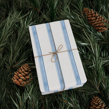 Load image into Gallery viewer, Wrapping Papers, Watercolor Ticking Stripe in Holiday Blue, Christmas Gift Wrap, Festive Wrapping Paper Roll, Holiday Stationery, Gift
