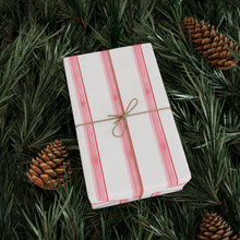 Load image into Gallery viewer, Wrapping Papers, Watercolor Ticking Stripe in Holiday Red, Christmas Gift Wrap, Festive Wrapping Paper Roll, Holiday Stationery, Gift
