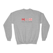 Load image into Gallery viewer, Bows Woo Pig Hogs Youth Crewneck Sweatshirt
