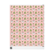 Load image into Gallery viewer, Cheery Santa Holiday Wrapping Paper Roll - Pink
