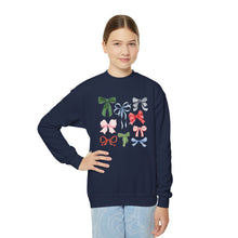 Load image into Gallery viewer, Holiday Bows Youth Crewneck Sweatshirt
