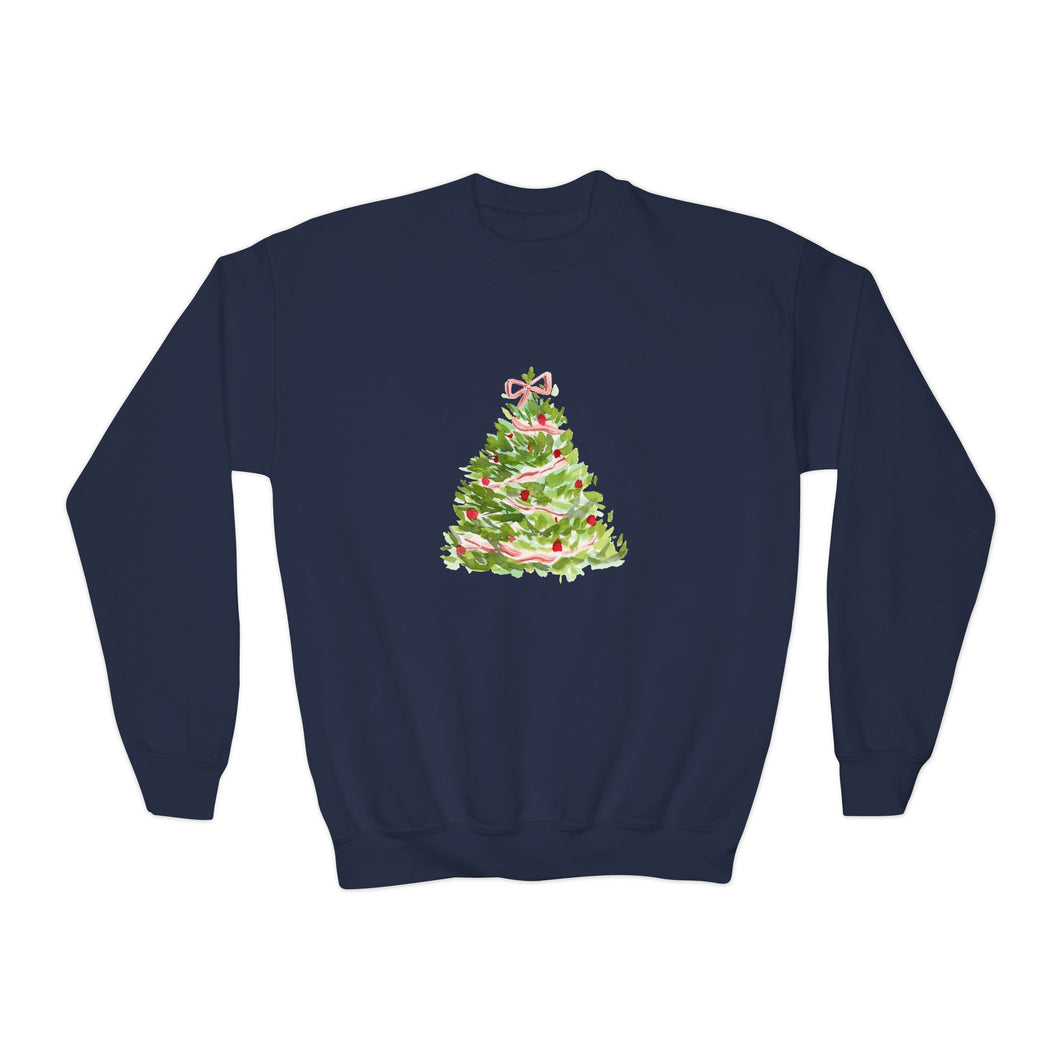 Watercolor Tree Youth Crewneck Sweatshirt