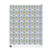 Load image into Gallery viewer, Cheery Santa Holiday Wrapping Paper Roll - Blue
