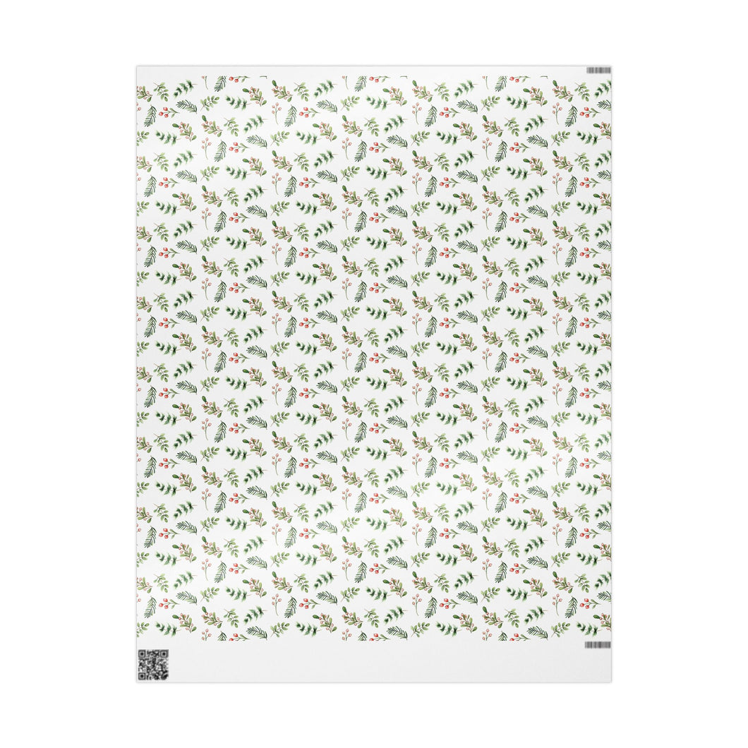 Holiday Winter Foliage Wrapping Paper Roll