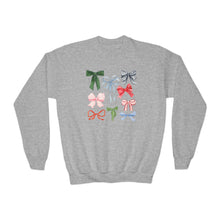 Load image into Gallery viewer, Holiday Bows Youth Crewneck Sweatshirt
