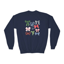 Load image into Gallery viewer, Holiday Bows Youth Crewneck Sweatshirt
