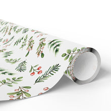 Load image into Gallery viewer, Holiday Winter Foliage Wrapping Paper Roll
