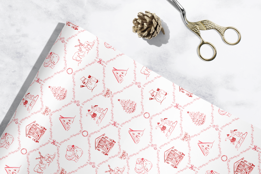 Christmas Trellis Wrapping Paper | 4 Color Options