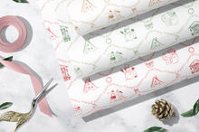 Load image into Gallery viewer, Christmas Trellis Wrapping Paper | 4 Color Options
