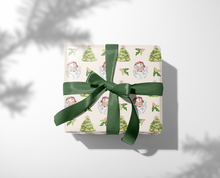 Load image into Gallery viewer, Cheery Santa Holiday Wrapping Paper Roll - Beige
