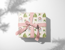 Load image into Gallery viewer, Cheery Santa Holiday Wrapping Paper Roll - Beige
