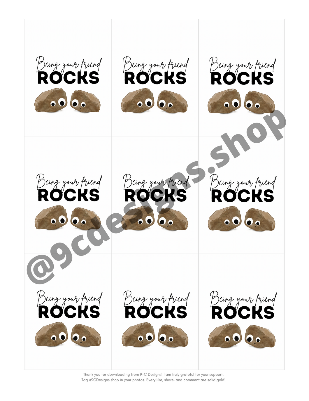 Downloadable Gift Tag |  Rock Buddies