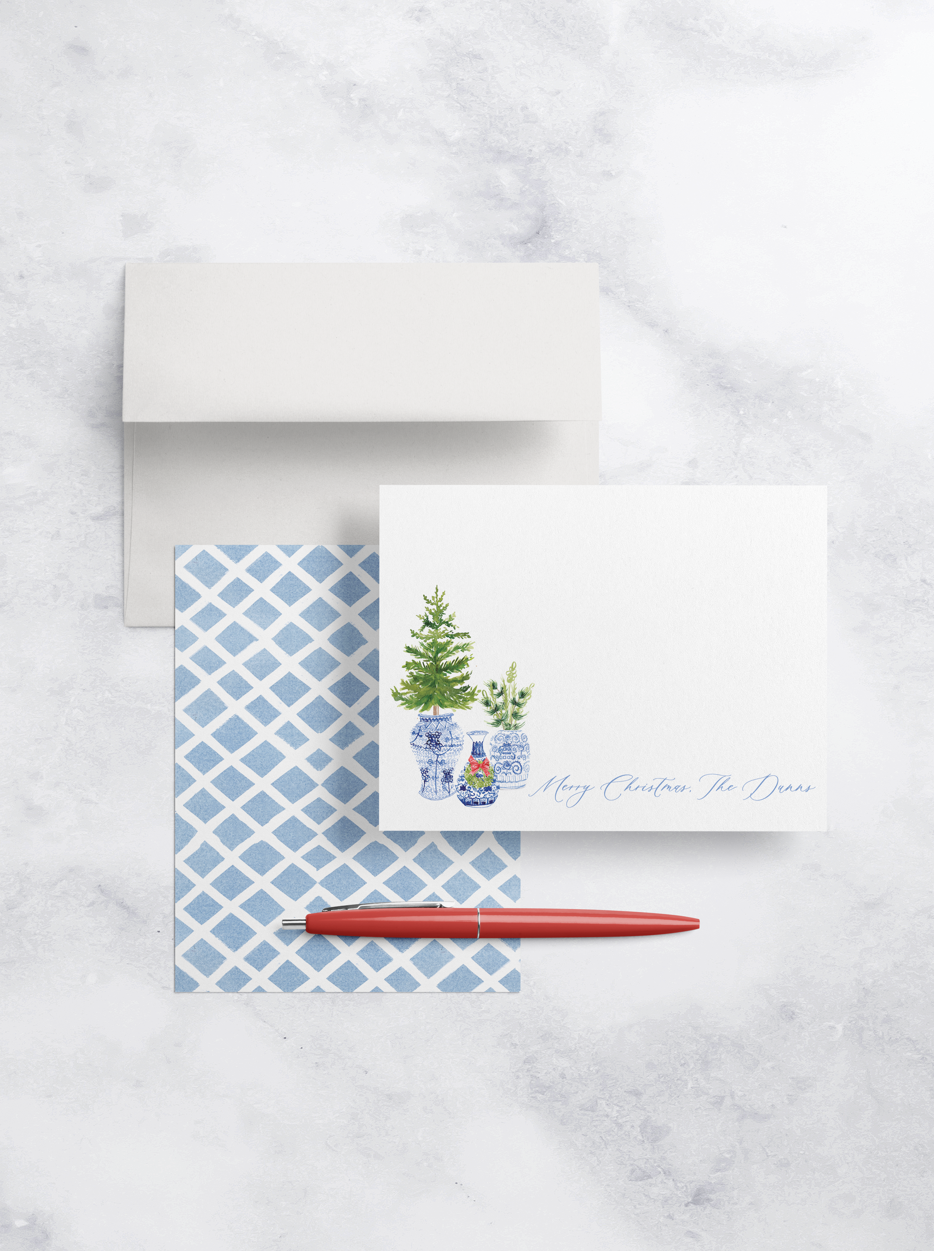 Ginger Jar Christmas Tree Note Card