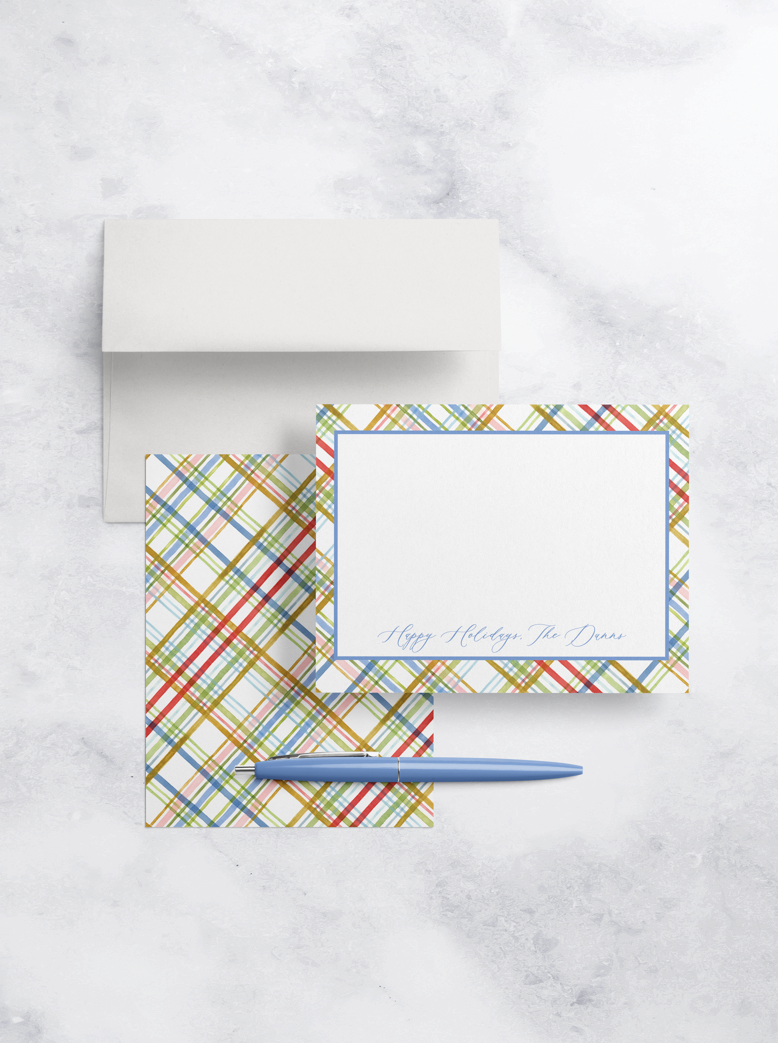 Christmas Plaid Note Card