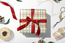 Load image into Gallery viewer, Cheerful Plaid Wrapping Paper Roll
