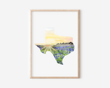 Load image into Gallery viewer, State of Texas Bluebonnets Art Print | Pre-Order
