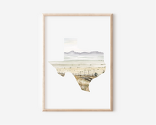 Load image into Gallery viewer, State of Texas West Texas Desert Art Print | Pre-Order
