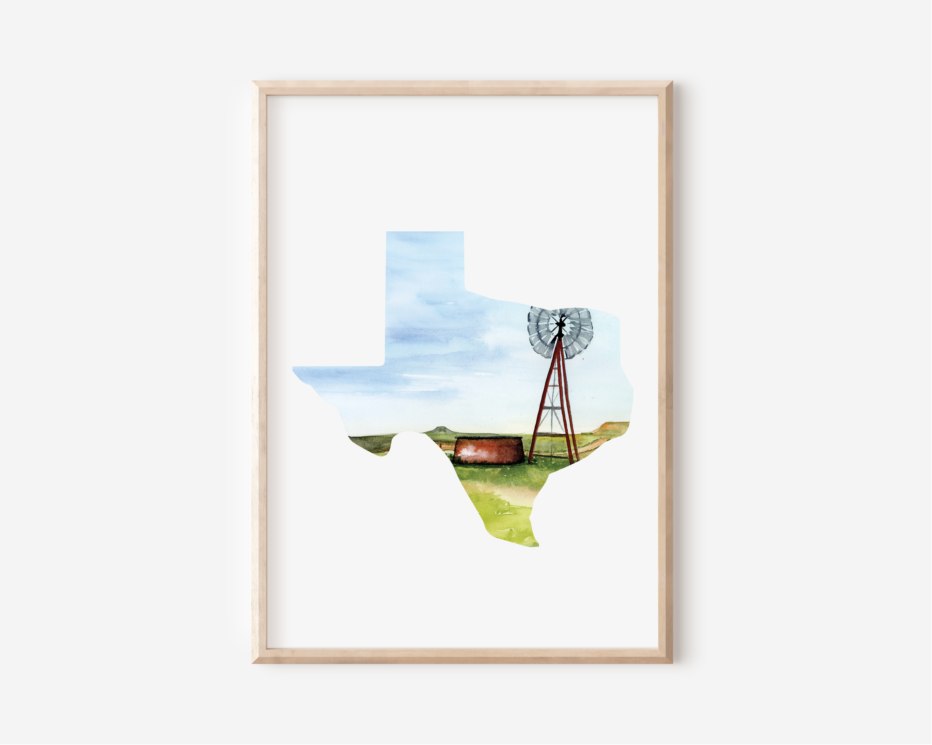 State of Texas Windmill Art Print | Pre-Order